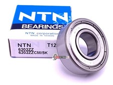 NTN 6202 ZZ CM/5K Deep Grove Ball Bearing, Metal Shielded 15x35x11 mm