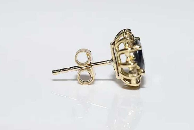 2.50ct Diamante Naturale 14k Bis Marchiato Oro Bianco Zaffiro Pendente Orecchini