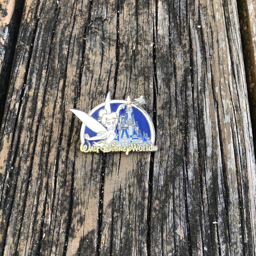 Tinkerbell Walt Disney World Pin Disney Parks Castle Brooch Blue Yellow Metal - Picture 2 of 3