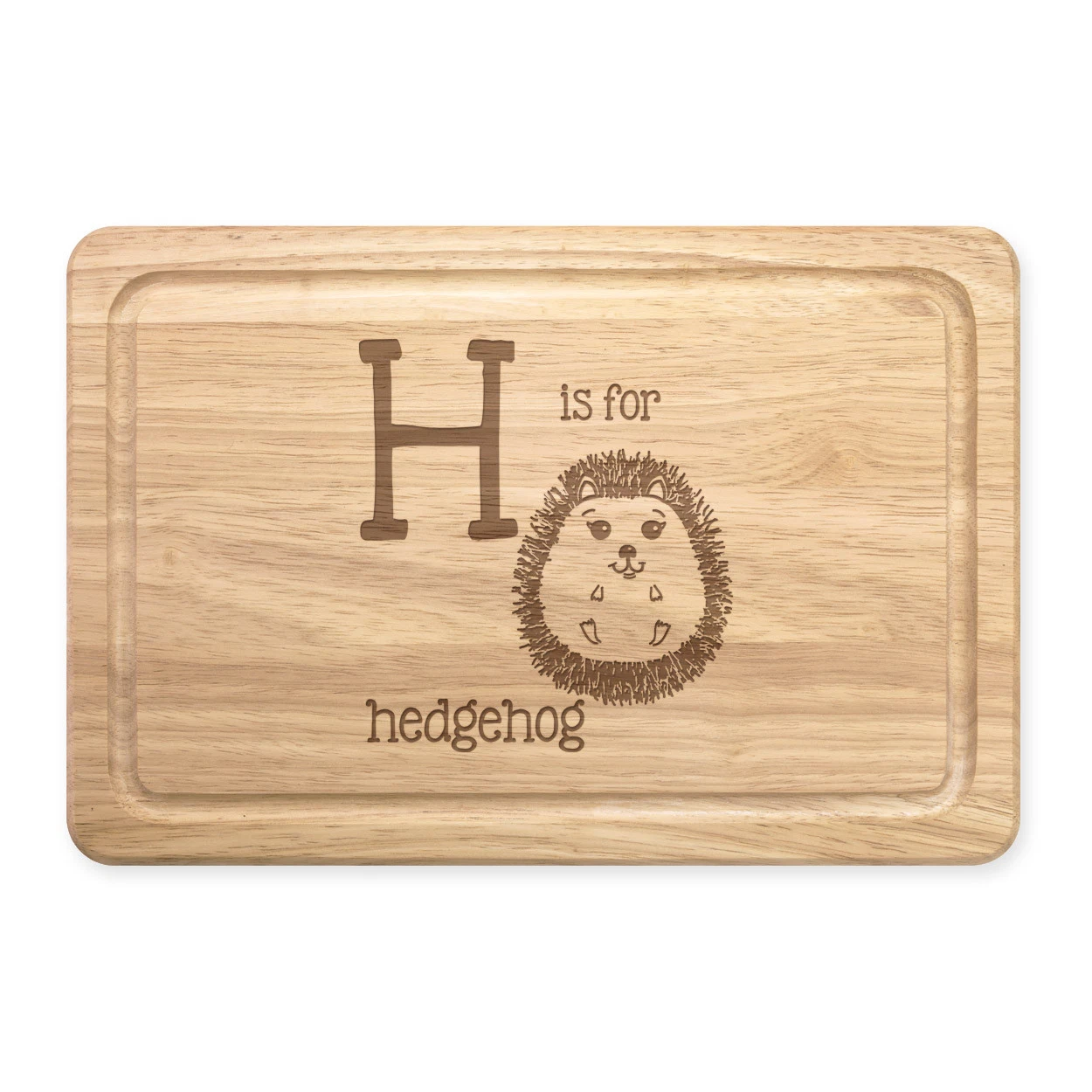 Letter H Is For Hedgehog Rectangular Wooden Chopping Board - Alphabet Animal