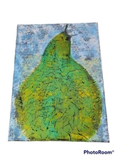 Mixed Media Art Canvas Pear Theme 12" x 16"