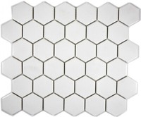 Hexagonale Sechseck Mosaik Fliese Keramik Weiß Unglasiert Rutschsicher ...