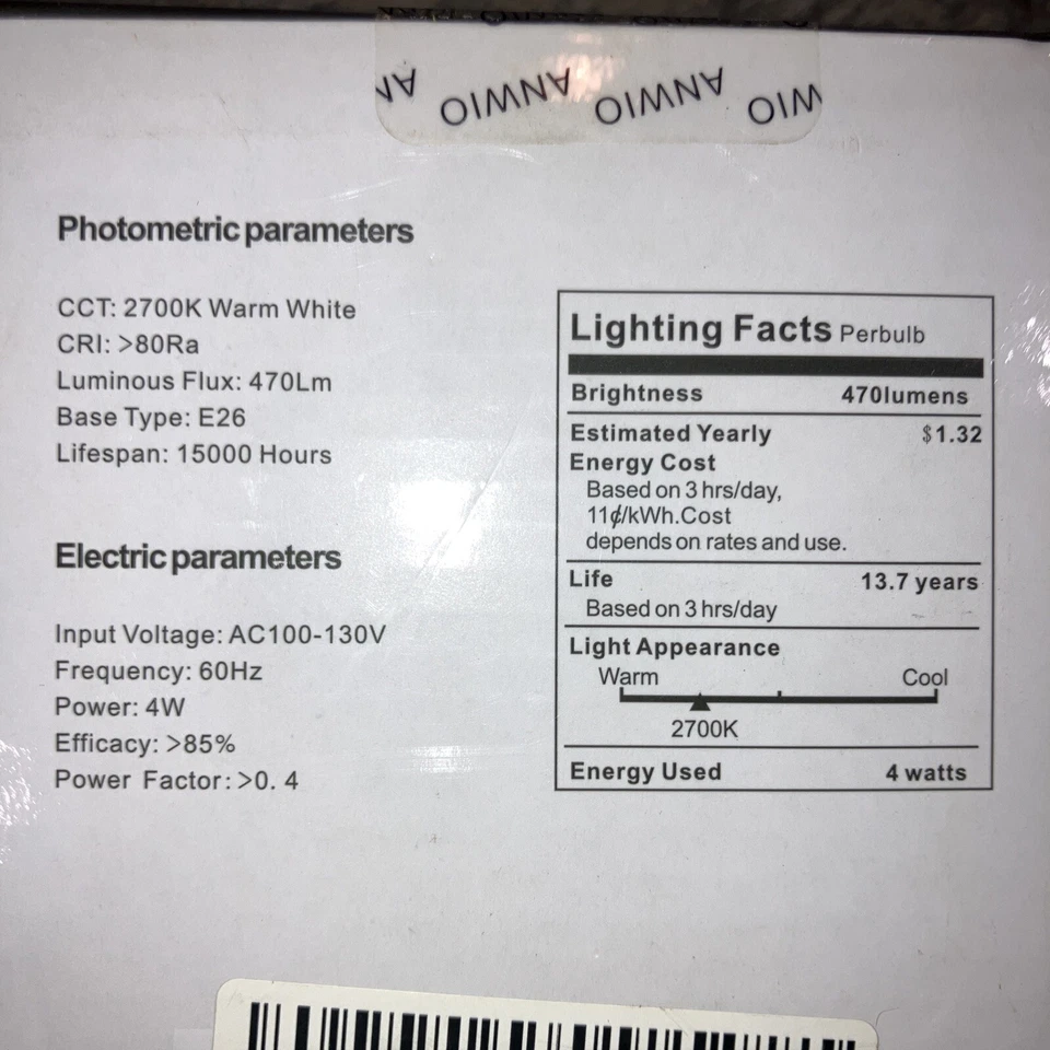 B11 Led Filament Bulb E26 Candelabra Medium Base 2700k Warm White 4w60w NEW! - Image 2 of 2