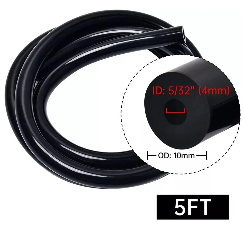 Kits de tubos de manguera de silicona para aspiradora de motor automotriz de 5 pies 5/32 1/4 5/16 3/8" ID Foto 3 de 4