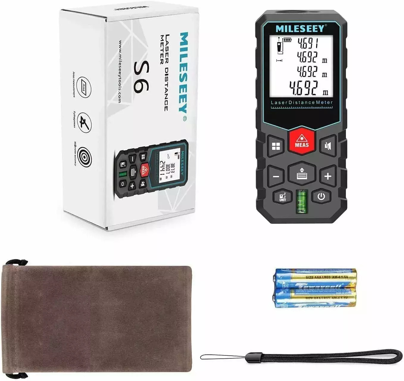MiLESEEY 50/100m Laser Entfernungsmesser Hohe Genauigkeit, ft/m/in-Umschaltung