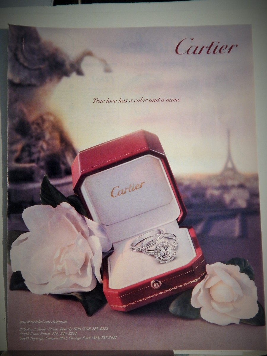 CARTIER BRIDAL RINGS FINE FASHIONS ORIG VTG 2012 ADVERTISEMENT