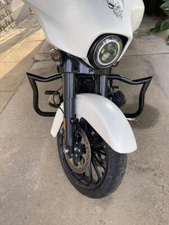 BLACK ENGINE GUARD HIGHWAY CRASH BAR 4 TOURING HARLEY ROAD KING GLIDE 1 1/2 25