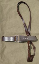 TACTICS BRITISH ARMY STYLE SAM BROWNE BELT 120cm DARK BROWN LEATHER STRAP