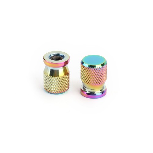 2pcs CNC Burnt Titan-color Motorcycle Tire Valve Cap Cover Wheel Decoration, - Picture 8 of 11
