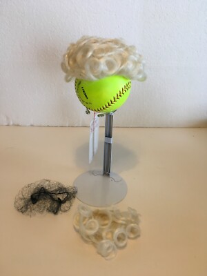 BELL CERAMICS doll wig *MR SANTA/GRANDPA* White size 8-9 Curls Beard - NOS