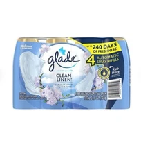 Glade Automatic Spray Air Freshener Refills, Clean Linen, 4 ct