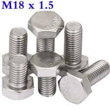 M18 -1.5 Fine Thread A2 Stainless Steel Fully Threaded Hex Head Bolts Cap Screws