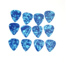 Lots of 100 pcs New Medium 0.71mm Blank Guitar Picks Celluloid Pearl Light Blue