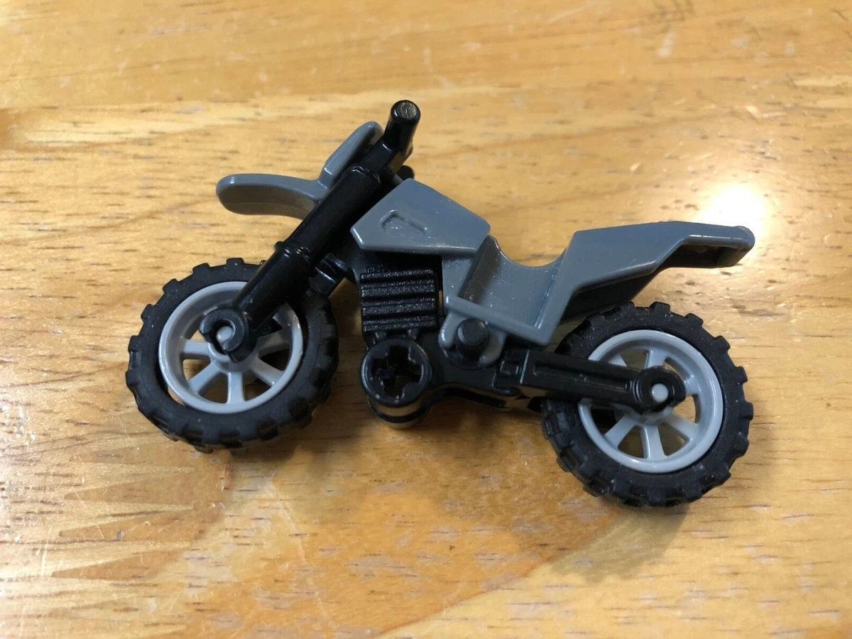 Lego Dirt Bike Motorcycle for Minifigures to Ride Dark Gray