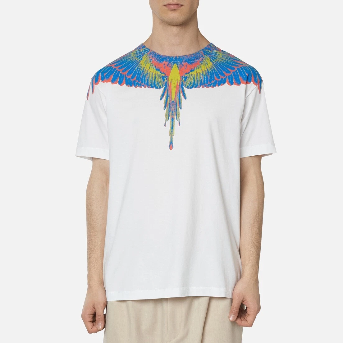 T shirt Marcelo Burlon bianca multicolore ali Taglia M SS20 $320
