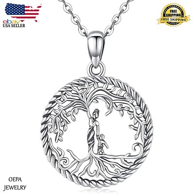 Tree of Life Necklace 925 Sterling Silver Mother Daughter Necklace
