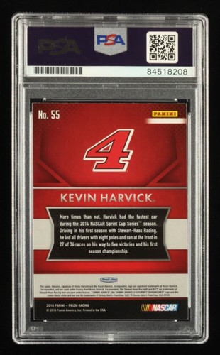 Kevin Harvick Signed 2016 Panini Prizm #55 (PSA) - A - 第 2/2 張圖片