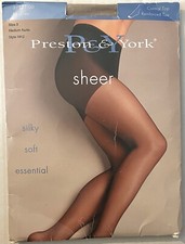 Vtg Pantyhose Preston  York P Y Sheer Silky Size 3 Medium Nude Style 19120