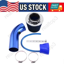 Blue 3" Cold Air Intake Filter Induction Kit Pipe Power Flow Hose System