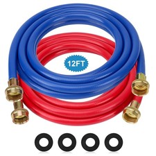 Washer Hose 12 Ft/12FT Rubber Washing Machine Hoses,Washer and Dryer Hose 3/4...