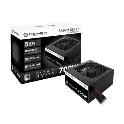 Thermaltake Smart 700W 80+ White Certified PSU, Continuous Power with 120mm Ultr