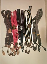 Vintage Lot Men Button Suspenders Made In England Cas W Germany Pelican USA