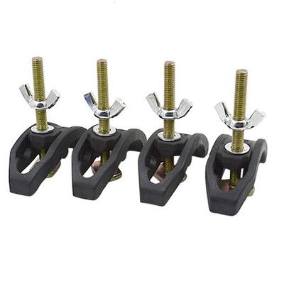 4-Piece Arcuate Press Plate Clamps, T-Track Hold-Down Fixtures, Black 