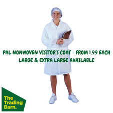 LAB COAT WHITE DISPOSABLE JACKET NON-WOVEN DECORATING VISITOR CLOTHES PROTECTION
