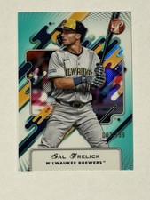 Sal Frelick 2025 Topps Pristine Encased Aqua Pristine Refractor /199 Brewers