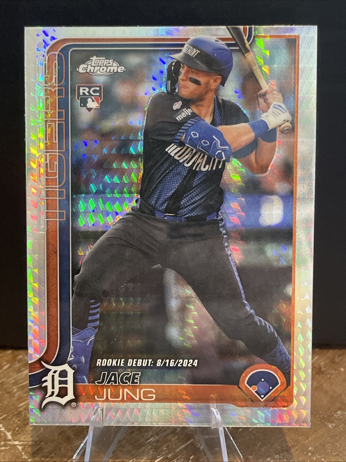 2025 Topps Chrome Update Jace Jung Rookie Debut Prism Refractor #USC121 Tigers