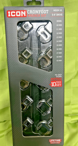 Icon WSCS-11 Hahnenfußschlüssel-Set 3/8" Antrieb SAE 11 Stück 3/8 Schraubendreher NEU versiegelt - Bild 1 von 11