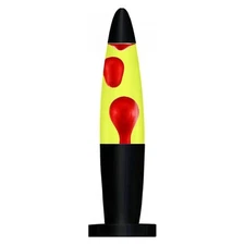 Peace Motion Lava Lamp Black Base With Red Wax and Yellow Liquid