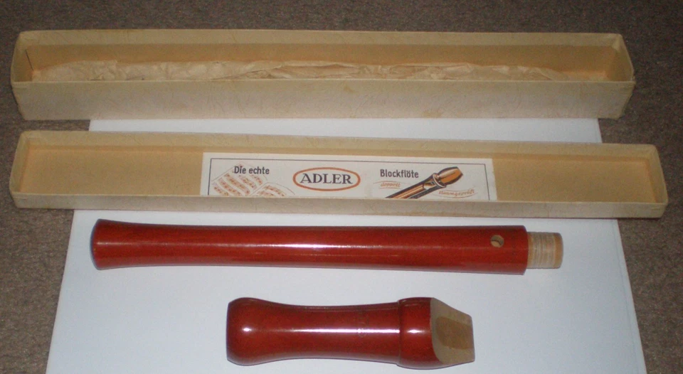 Grabadora de madera ADLER C-SOPRANO vintage hecha en Alemania ELN 182 15210 111-23-3 Foto 2 de 3