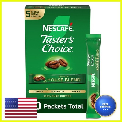 Nescafe Taster's Choice Decaf Instant Coffee House Blend 0.52 oz 60 ct
