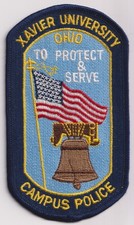 Xavier University Ohio Campus Police Patch USA Flag Liberty Bell Law Badge