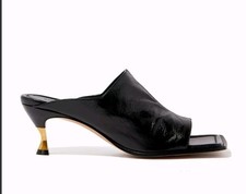 Bottega Veneta Black Sculpted Nappa Mules Size 41