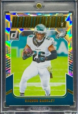 SAQUON BARKLEY RARE CHECKER REFRACTOR INVESTMENT CARD SSP PANINI EAGLES  MINT