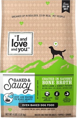 I AND LOVE AND YOU Baked and Saucy Dry Dog Food - Lamb + Sweet Potato - Prebioti