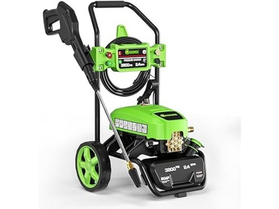 #ad #ad GREENER ELECTRIC PRESSURE WASHER 3800 MAX PSI 2.4 MAX GPM SOAP TANK GREEN $172.13