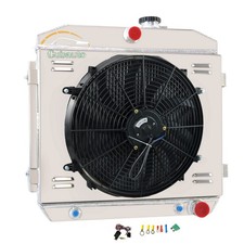 4 Row Aluminum Radiator For 55 56 57 Chevy Bel Air Nomad V8 Shroud Fan Relay Kit