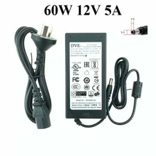 DVE 60W 12V 5A Power Supply AC Adapter 5.5 2.5mm Tip Charger DSA-60PFE-121