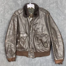 VTG 1960s Schott Bros Perfecto Steerhide Bomber Flight Jacket Men 42 Brown ISSUE