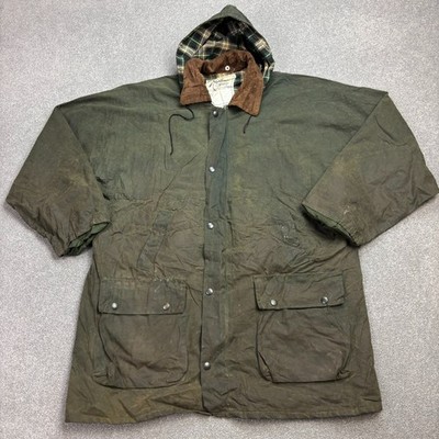 Wax Jacket Adult X Large Green Hunting Country Outdoors Waterproof Lined Mens*