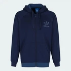 adidas Originals Men's Trefoil Fleece Track Jacket Navy Blue Hoodie AB7586
