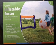Giant Inflatable Soccer Ball 24 in w/ Goal 77X35X55 Portable Outdoor Fun