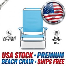 Portable Folding Beach Chair Backpack Straps Lightweight Camping Lounge Chair