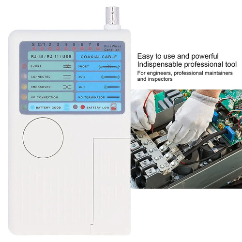 4 in 1 Network Cable Tester RJ45/RJ11/USB/BNC LAN Cable Cat5 Cat6 Wire Tester - 第 7/12 張圖片