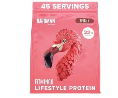 BIRDMAN Fitmingo Vegan Protein Powder with Inositol, Collagen Boosters, Mocha