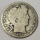 1914 P 50c BARBER HALF DOLLAR SILVER COIN