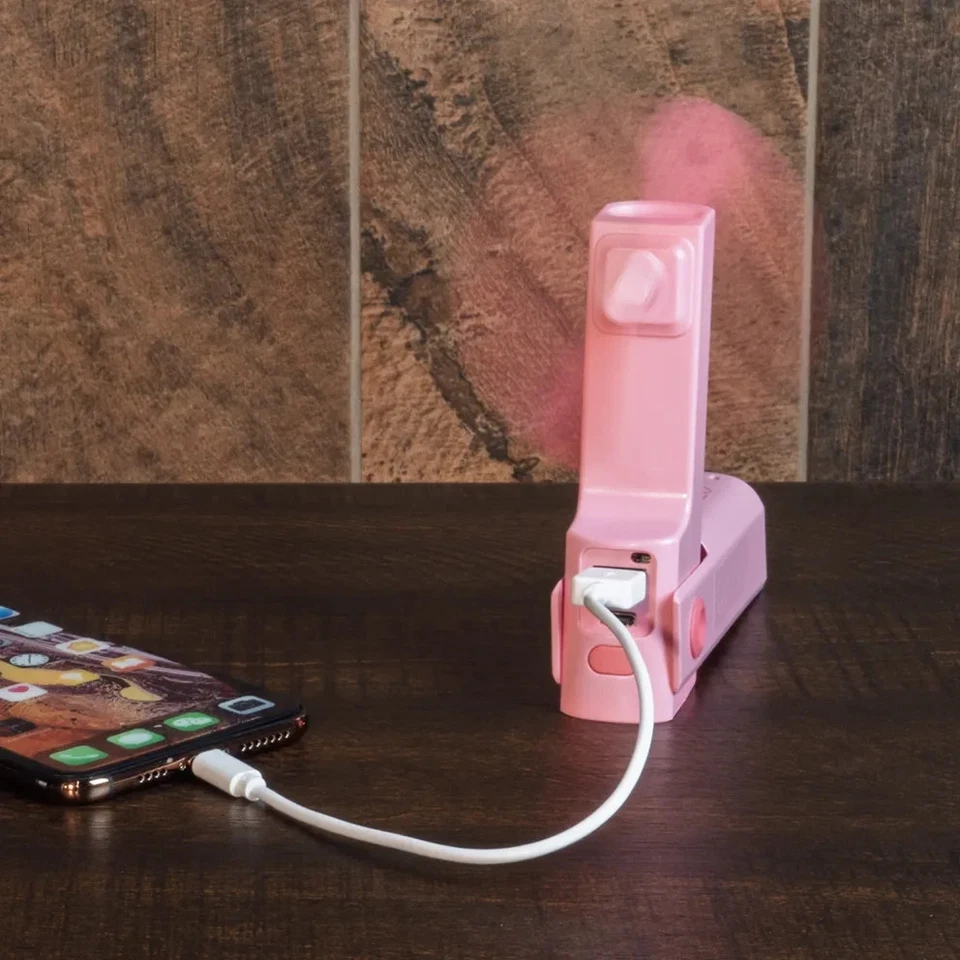 (BOGO) Halo FanPal™ 2,000 mAh 迷你风扇 移动电源 带 LED(3 合 1 充电器) — 第 2/4 张图片